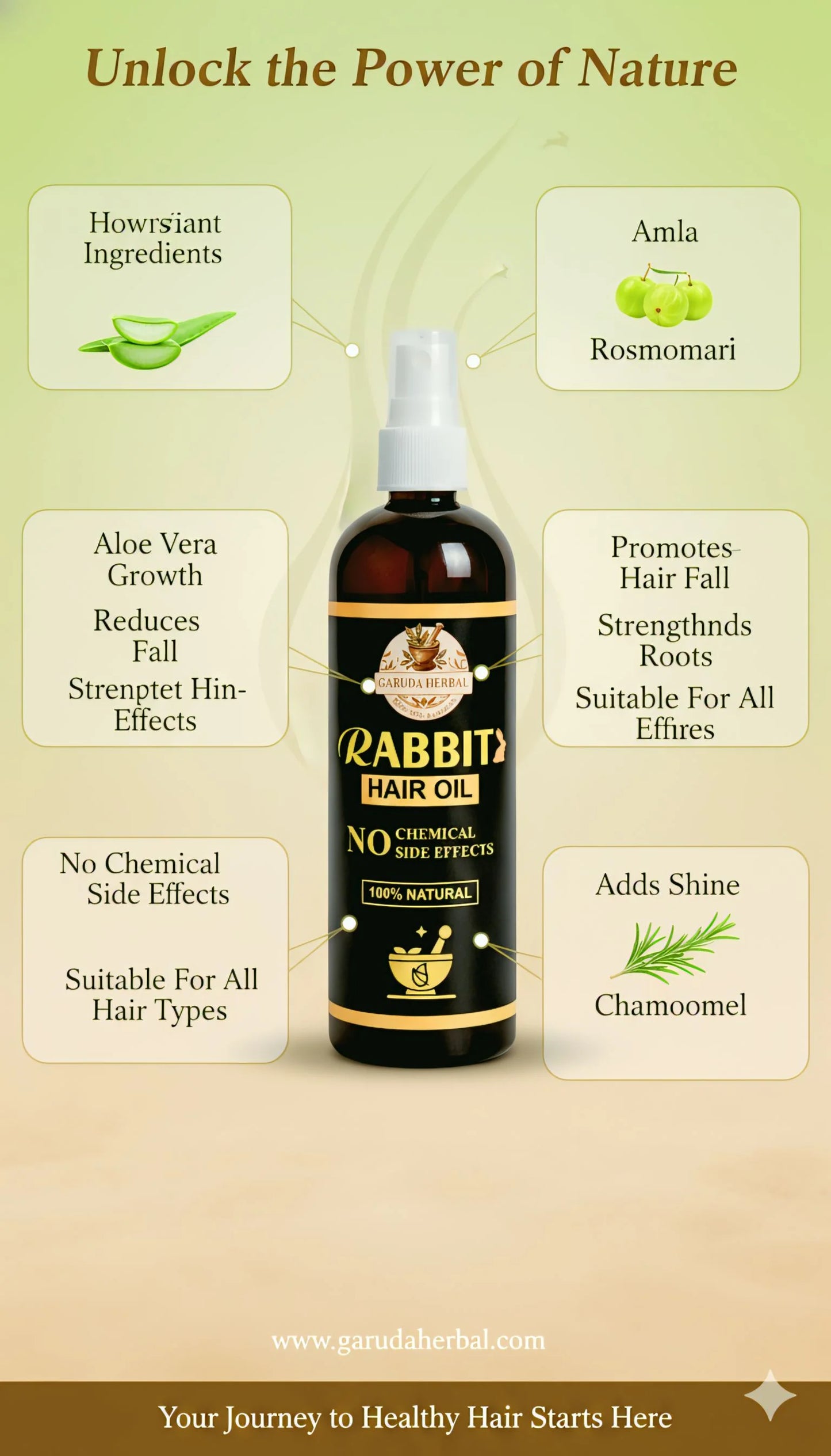 Rabit Herbal Hair Oil - 100% Effective!