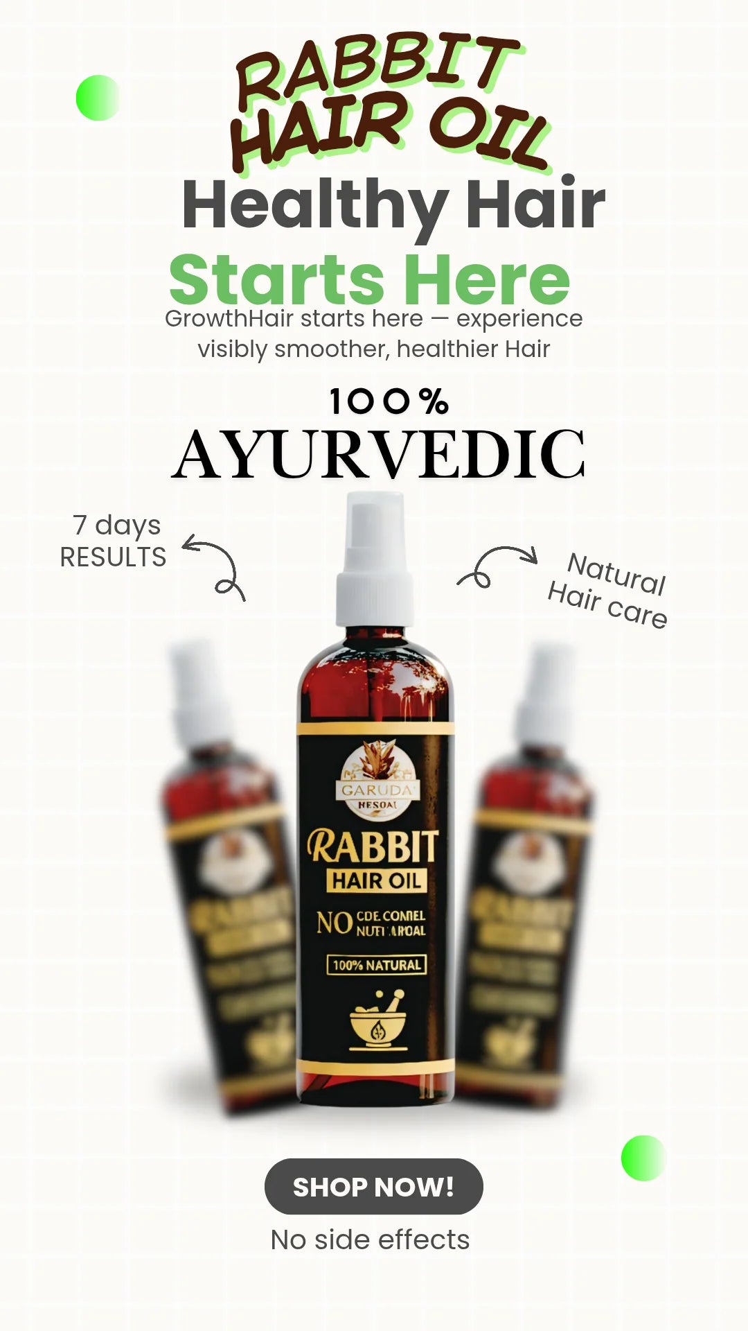 Rabit Herbal Hair Oil - 100% Effective!